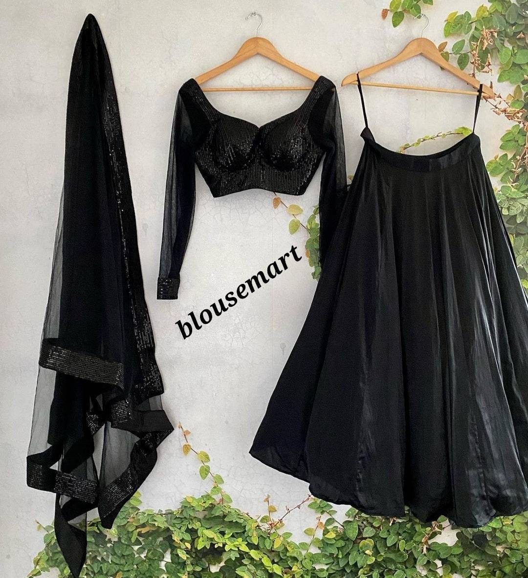Black designer lehenga choli hotsell