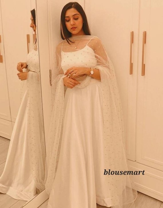 White Satin Lehenga Wedding Lehenga Bridemaids Lehenga Crop top Skirt Chaniya choli Ghagara Choli Designer Lehenga Customize Lehenga