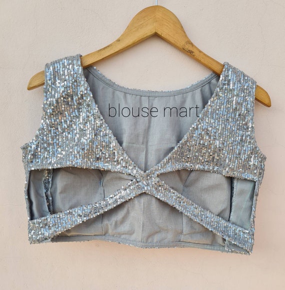 silver sequin blouse