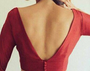 Maroon Red V neck Silk Blouse, Indian Blouse,  Designer Blouse, Saree blouse, Sari blouse,  lehenga choli, Crop Top