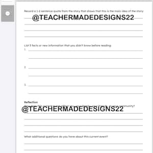 Current Event Worksheet - Current Events for Middle School and High ...