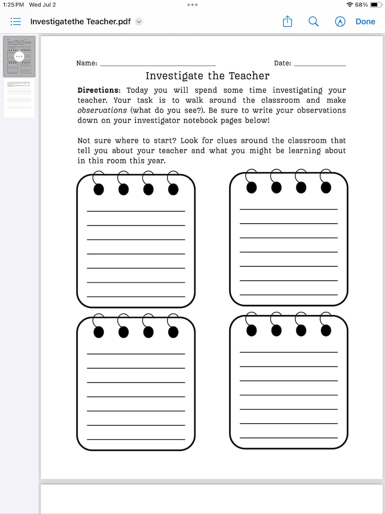 Investigate the Teacher – First Day Icebreaker Activity (digital ...