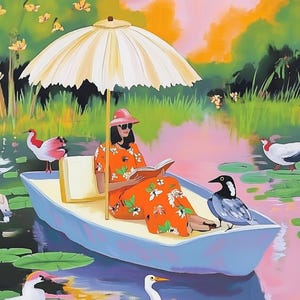Waterbirds - Bird Art Collection, Birdwatcher, Fine Art Giclee Print, Whimsical Art Print, French Wall Art, Bird Art, Fine Art, Original Art
