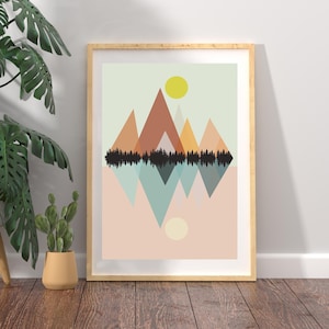 Scandi Wall Art, Scandinavian Wall Art Print, Home Decor, Nordic Home Living Scandi Wall Art Landscape Wall Art Print Nordic Design Wall Art