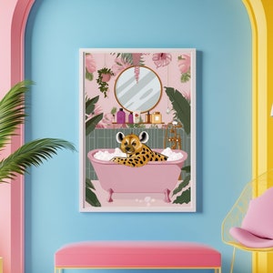 Hyena Spotted Hyena Painting Striped Hyena Wall Art Maximalist Animal Print Hyena Artwork Unique Hyena Art Bathroom Decor Animal Wall Art