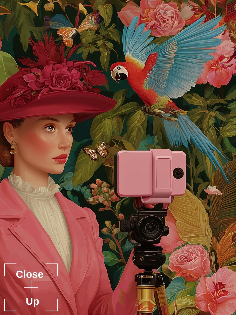 The Birdwatcher, Dopamine Decor, Fine Art Print, Maximalist Wall Art, Whimsical Art Print, Bird Art, Collection of Birds, Eclectic Wall Art 画像 5