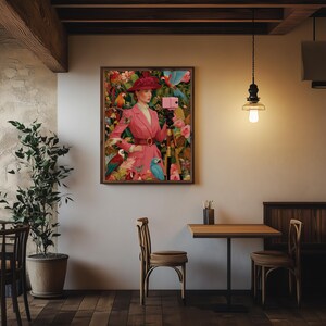 The Birdwatcher, Dopamine Decor, Fine Art Print, Maximalist Wall Art, Whimsical Art Print, Bird Art, Collection of Birds, Eclectic Wall Art 画像 4