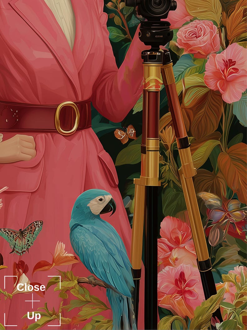 The Birdwatcher, Dopamine Decor, Fine Art Print, Maximalist Wall Art, Whimsical Art Print, Bird Art, Collection of Birds, Eclectic Wall Art 画像 8