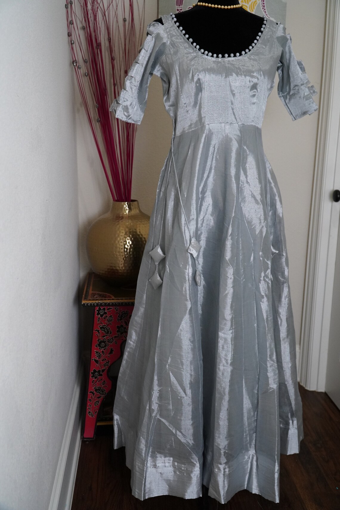 silver frock design