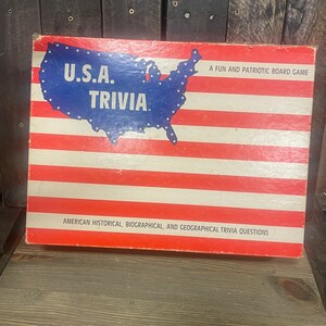 Vintage Trivia Board Game, USA Trivia, President’s Board Game, 1985 Boynton Games, Biographical Game, Geographical Game, Historical, Toy