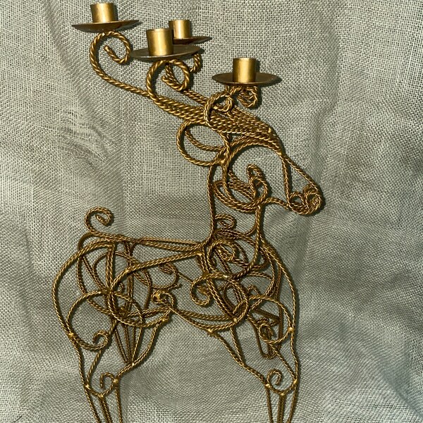 Metal Reindeer Candle Holder Etsy