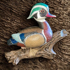 Vintage Duck Figurine,Ceramic Hand Painted Knick Knack, Shelf Sitter,Collectible Waterfowl Art,Cabin Decor,Hunting Camp,Farmhouse,Wood Duck