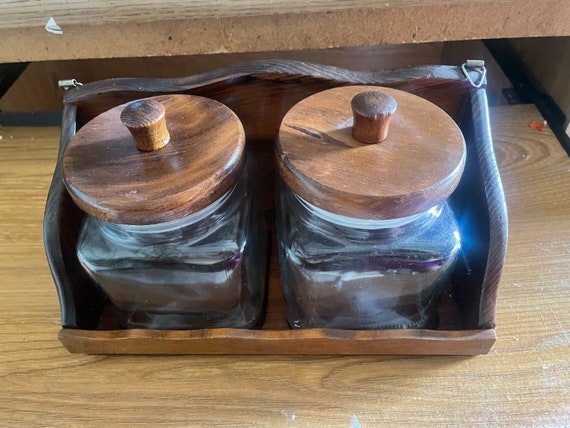 Kitchen Jars with Wood Lids 01