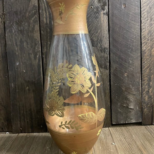 Gold Glass Vase Etsy