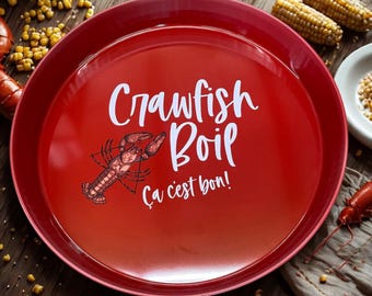 Crawfish Boil Lap Tray: Louisiana Kitchen Decor, Seafood Serving Platter
