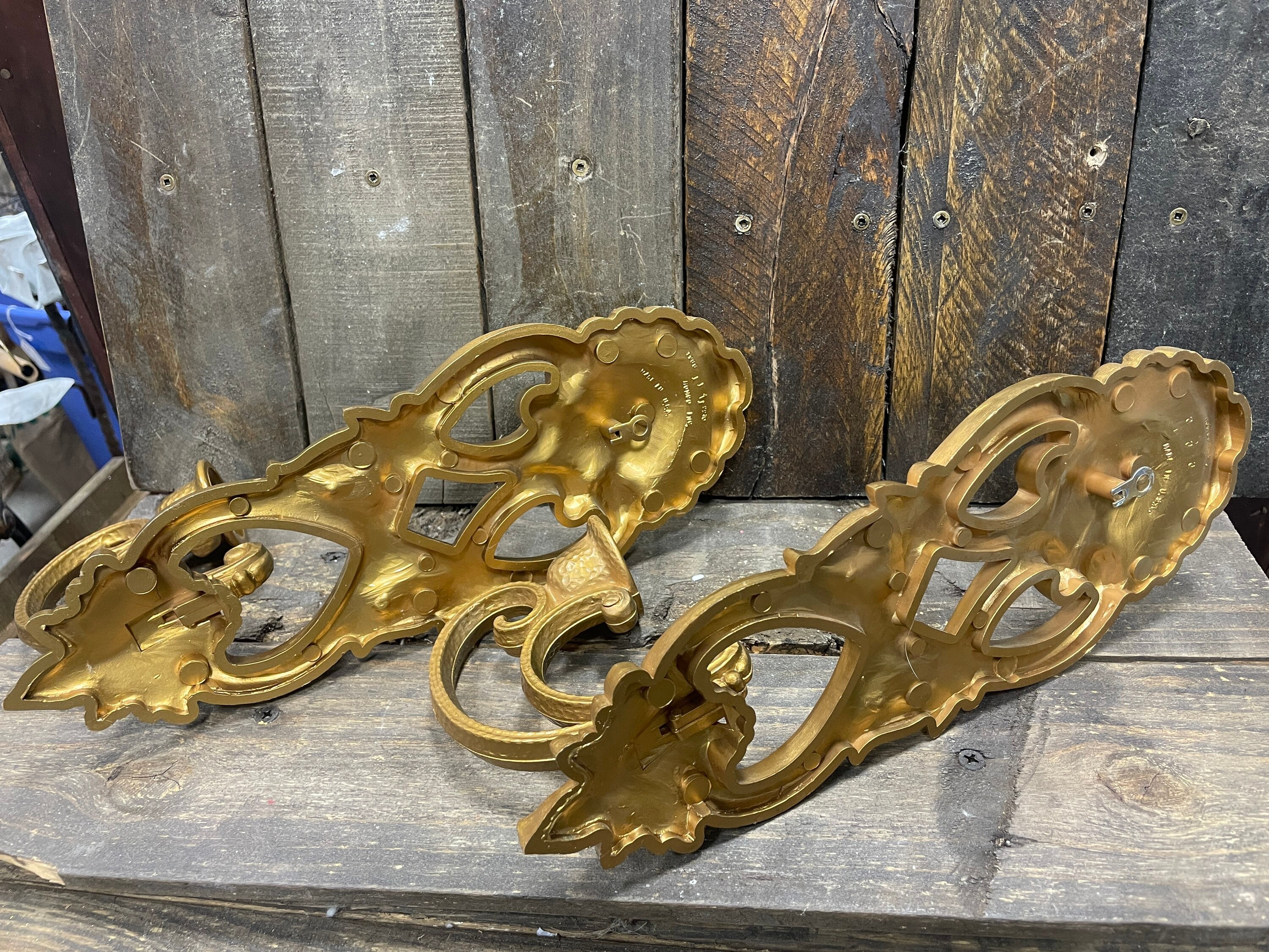 Vintage Gold Sconces Small Gold Wall Decor Candle Holders Etsy