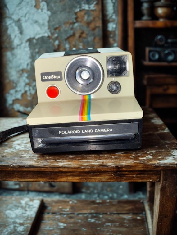 Vintage Polaroid One Step Land Camera, Rainbow Camera, SX-70