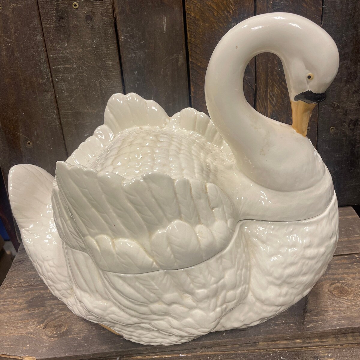 Vintage Swan Bowl,soup Terrine,white Swan Dish, Large White Soup Tureen,ceramic Swan With Lid,swan Planter, Centerpiece,farmhouse,midcentury - Etsy