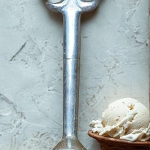 Fleur de Lis Ice Cream Scoop, French Country Kitchen Utensil, Louisiana Kitchen Spoon, Metal Scooper, Rustic Kitchen, Renaissance Spoon,