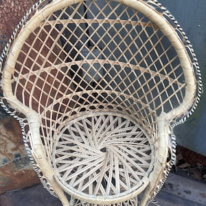 Wicker Plant Stand, Vintage Bamboo Chair Plant Stand,Indoor Rattan Planter,Peacock Doll Chair,Mini Papasan Plant Holder,Boho Plant Decor