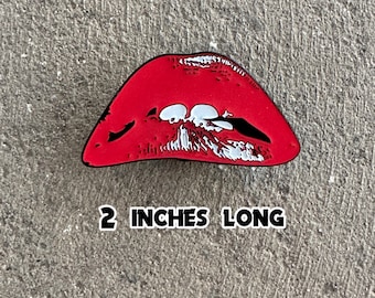 Rocky Horror Lips Pin Two inch Enamel Pin