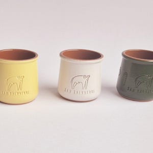 San Salvatore Cermer Terracotta Yogurt Cups, Italian Ceramic Cups, Pastel Colors, Cute Collectible Jars, Mini Planters