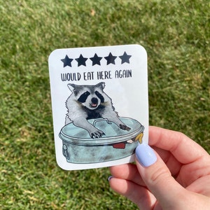 Funny Raccoon Sticker, Trash Panda Vinyl Sticker, Water Bottle Decal, Car Decal, Cute Animal Sticker