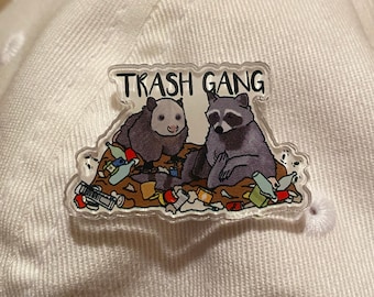 Trash Gang Pin, Opossum / Racoon Pin, Funny Pin, Acryl Pin