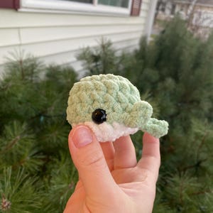 MINI Whale Crochet Plush, Sea Life Amigurumi Toy, Cute Stuffed Animal Gift, KEYCHAIN OPTION