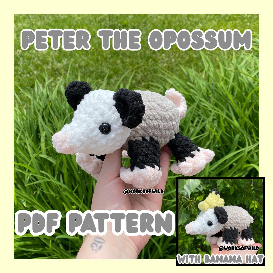 30 Opossum Crochet Patterns for Cute, Quirky Amigurumi Projects 28 Opossum with Banana Hat Crochet Pattern