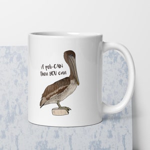 Pelican Bird Coffee Mug, Ceramic Pelican Mug, Funny Gift for Bird Lovers