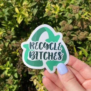 Funny Recycle Sticker, Vinyl Recycling Decal, Unique Eco-Friendly Gift