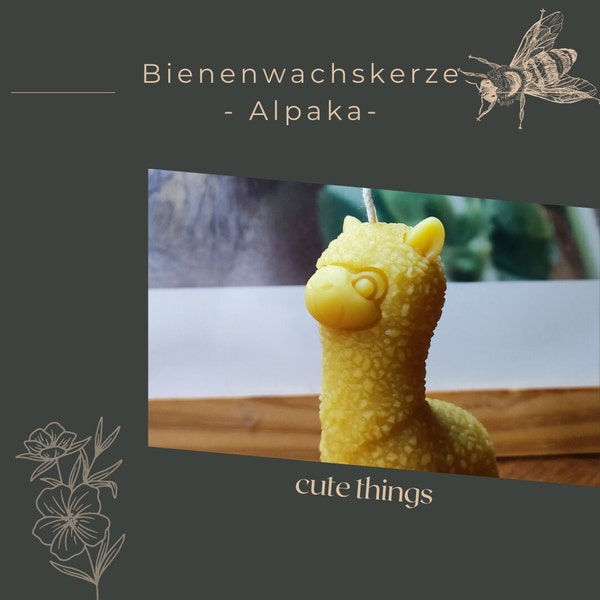 Wilhelm das Alpaka | süße Kerze | Bienenwachs | handgemacht |