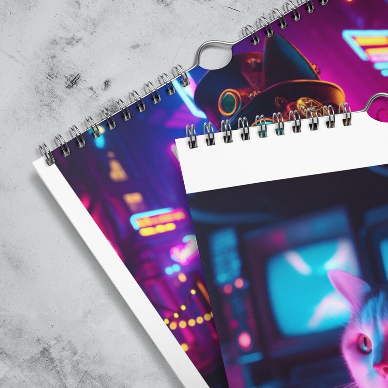 Cyberpunk Cat Wall Calendar 2024 Etsy