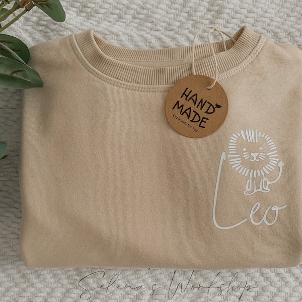 Personalised Oversized Neutral Sweater l Baby Kids Toddler Boho | Boy/ Girl Unisex | Personalised Gift