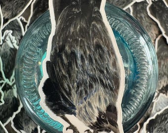 Tinte Krähe Aufkleber