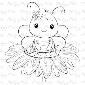 Lindo sello digital de abeja bebé, sellos digitales, fabricación de tarjetas, álbumes de recortes, sello JPEG.