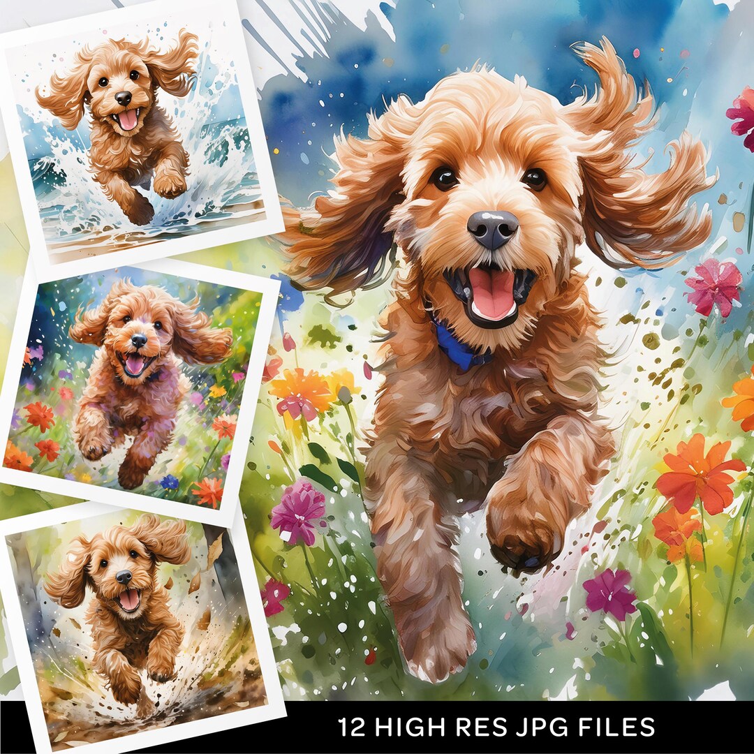 Cockapoo Clipart - 12 High Quality Jpgs - Digital Paper Crafting ...
