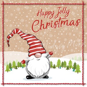 JPG Digitale Datei von Wichtel Weihnachtskarte