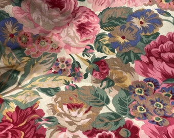 Vintage unused Sanderson Rose  and Peony  double duvet cover made in Great Britain floral bedding Cottagecore fabric cushions upholstery