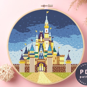 Cross Stitch Pattern | Embroidery Pattern Download | Cinderella Castle | Stitch Design | Embroidery Stitches | Stitching #EMX021