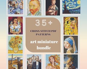 Mini Masterpieces Cross Stitch Patterns – Famous Paintings Collection (PDF Download)