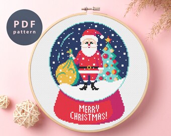 Mini Snow Globe Cross Stitch Pattern: Christmas Ornament (PDF Pattern ...