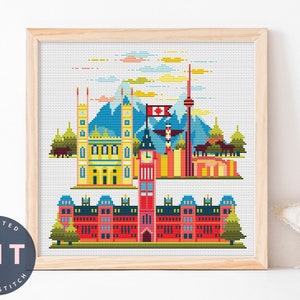 Canada Cross Stitch Kit, Cross Stitch Modern, Pattern Pdf, Cross Stitch Pdf, Embroidery Pattern, Summer Gift