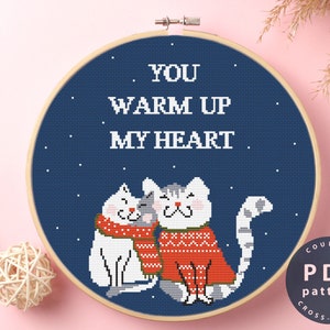 Cross Stitch Pattern Download Cats Lover Gift #EMX050 | Cross Stitch Kits | Stitch Design | Embroidery Stitches | Embroidery