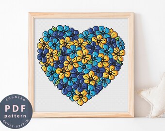 Cross Stitch Pattern Heart Of Flowers PDF #357