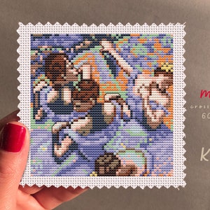 Cross Stitch Kit Edgar Degas Blue Dancers | Beginner Embroidery | Home Decor DIY | Cross Stitch Counted #KEMX473