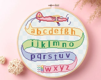 Avión Abc Cross Stitch Kit #KEMX295 principiante