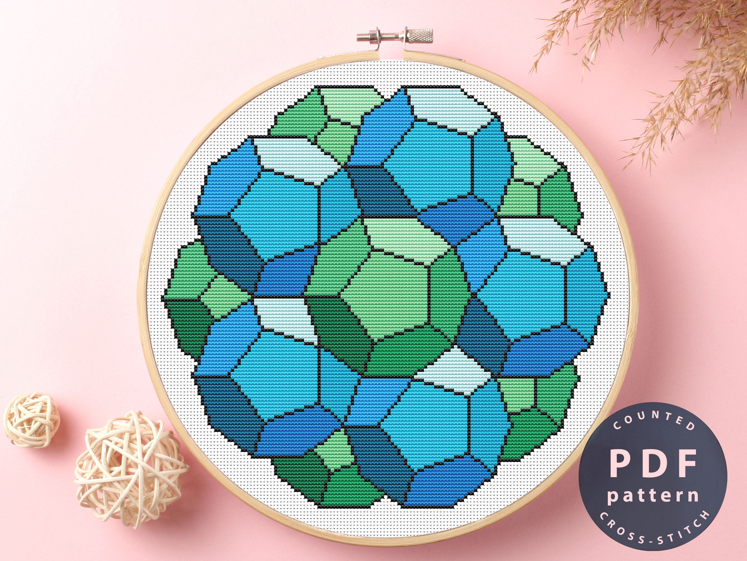 Home Decor DIY Cross Stitch PDF Cross Stitch Pattern Color Abstraction