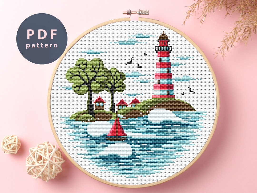 Seascape Cross Stitch Pattern | Digital Download | Counted Stitch Craft ...